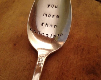 Hand Stamped Silver Spoon, Vintage Spoon, Stamped Spoon, Hostess Gift, Birthday Gift, Inspirational Spoon, Graduation Gift