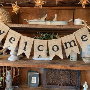 Welcome Banner, Burlap Welcome Banner, Welcome Party Banner, Welcome to our Home Banner. image 5