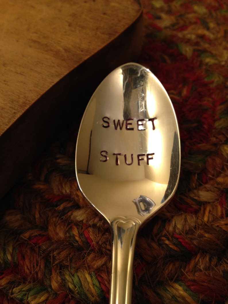 Wedding Gift Stamped Vintage Spoon Stamped Sugar Spoon Stamped Valentine/'s Day Spoon Hand Stamped Vintage Spoon Birthday Gift