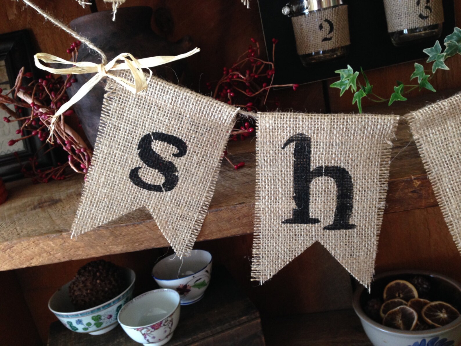 Burlap Potting Shed Bunting Potting Shed Bunting Potting Etsy