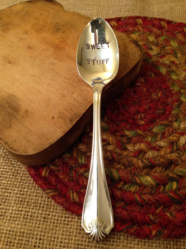 Wedding Gift Stamped Vintage Spoon Stamped Sugar Spoon Stamped Valentine/'s Day Spoon Hand Stamped Vintage Spoon Birthday Gift