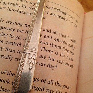 Hand Stamped Bookmark, Vintage Bookmark, Silver Spoon Bookmark, Personalized Bookmark, Gift for Her, Christmas Gift, Gifts for Readers image 4