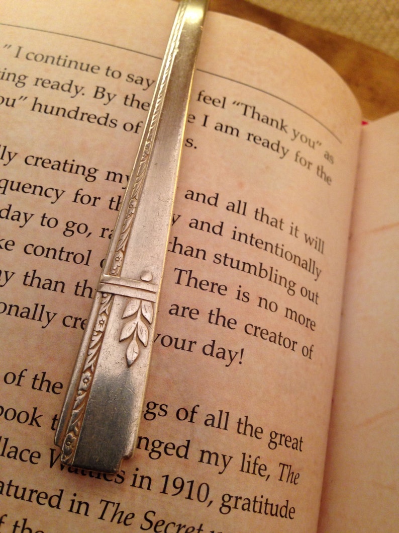 Hand Stamped Bookmark, Vintage Bookmark, Silver Spoon Bookmark, Personalized Bookmark, Gift for Her, Christmas Gift, Gifts for Readers image 4