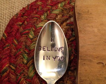 Hand Stamped Vintage Spoon, Inspirational Spoon, Stamped Spoon, Christmas Gift, Hostess Gift, Best Friend Gift