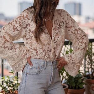 Sheer Floral Shirt - Etsy