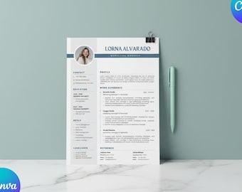 ATS Resume Template Canva Editable Professional CV Modern Resume Template Clean Minimal Resume Instant Download Job Winning CV