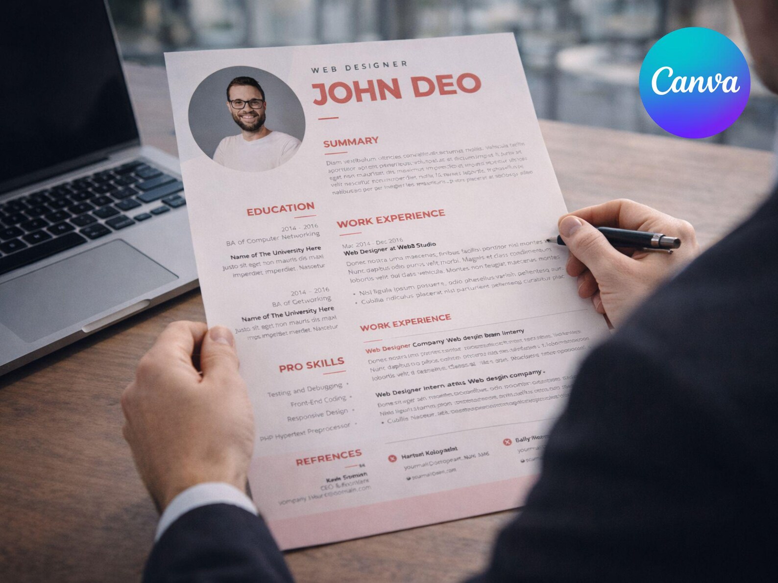 ATS Friendly Resume Template Canva | Minimalist Clean CV Design ...
