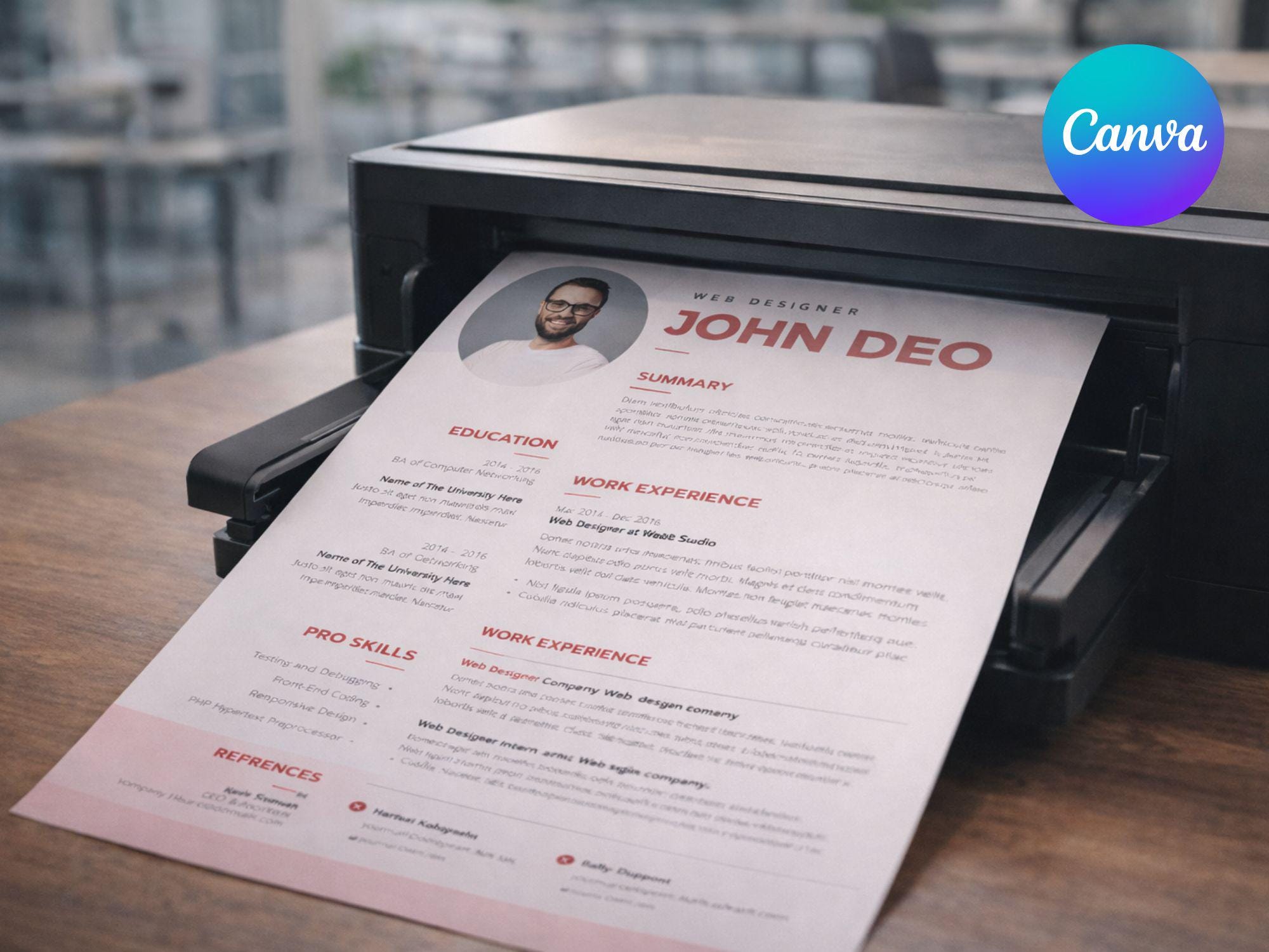 ATS Friendly Resume Template Canva | Minimalist Clean CV Design ...
