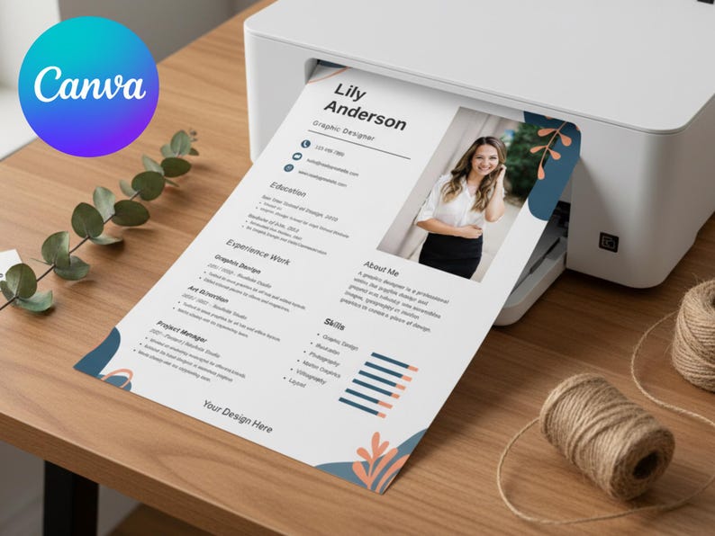 Modern Resume Template | Editable Canva CV & Cover Letter ...