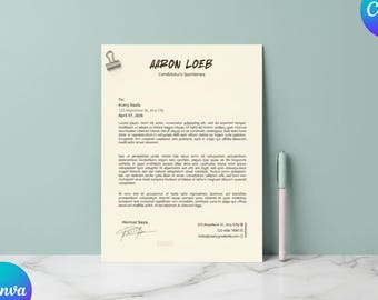 Minimalist Canva Cover Letter Template | Creative Resume | Beige Aesthetic CV | Editable Job Application Letter