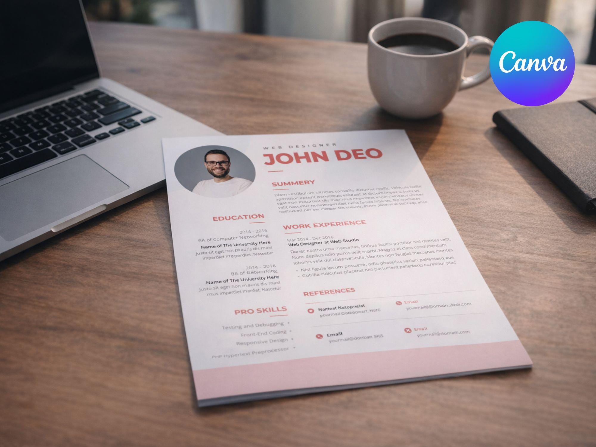 ATS Friendly Resume Template Canva | Minimalist Clean CV Design ...