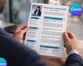Canva Resume Template | ATS Friendly CV, Cover Letter Design (Digital Download)