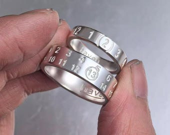 Sterling Silver Anniversary Ring, Engraved Date Jewelry, Minimalist Couple Gift, Personalized Promise Wedding Band