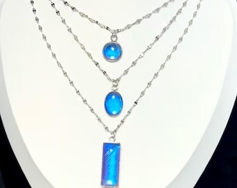 Handmade Real Blue Morpho Butterfly Wing Necklace, Birthday Gift for Her