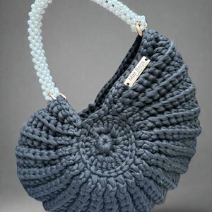 Ariel black seashell bag image 2