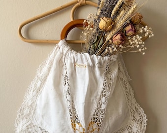 Recycled Doily Crochet Bag: Vintage Table Runner Textile Art (Limited Edition)
