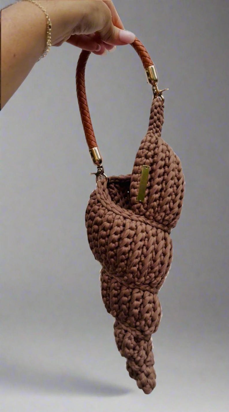 Ariel cone brown seashell bag image 2