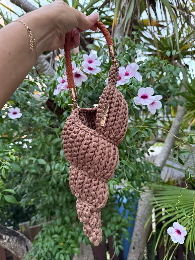 Ariel cone brown seashell bag image 8