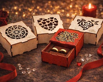 Ornate Gift CNC File | Laser Cut Jewelry Ring Holder SVG DXF Digital Download