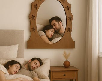LuxeBeam Mirror Set SVG | Romantic Bedroom Wall Mirror Frame | CNC & Laser Cut Digital File