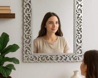LumaGlow Mirror | Modern Digital Wall Art | Printable Luxe Decor