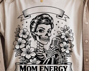 Mama PNG, Funny Mom Gift, Retro Mama Skeleton, Spooky Mama Shirt PNG, Witchy Skull Design, Trendy Mama Png, DTF Designs