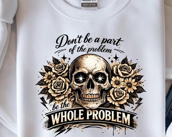 Skeleton Shirt PNG, Gothic Skull Sweatshirt Design, Dark Academia Halloween Grafik, lustiges sarkastisches PNG Geschenk für Freund