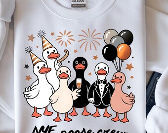 Funny Duck png, New Year sublimation design, Holiday shirt print, cute ducks clipart, digital download file, party printable