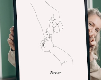 Printable Poster, Line Art Printable Wall Art, Family Art Print, Digital Wall Art, Large Wall Decor, Digital Download Art, Family Wall Decor