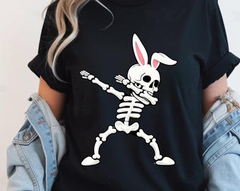 Osterskelett Hase PNG, Tupfskelett Clipart, Frühlings-Shirt-Design, gruselige süße Sublimation, Digitaldruck für Tasse