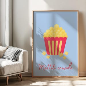 Poster "Mettiti comodo" – Stampa pop corn per home cinema e divano (download digitale)