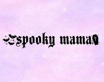 Spooky Mama Car Decal • Cute Spooky Mom Sticker • Dark Aesthetic Halloween Vibes • Gothic Car Window Decal • Waterproof Vinyl