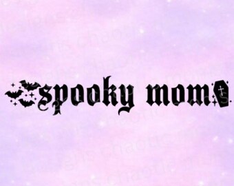 Spooky Mom Car Decal • Cute Spooky Mom Sticker • Dark Aesthetic Halloween Vibes • Gothic Car Window Decal • Waterproof Vinyl
