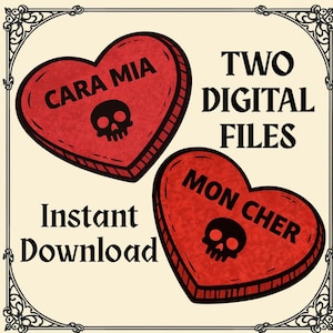Gothic Valentine Shirts | Mon Cher, Cara Mia Couple Design (Digital Download)