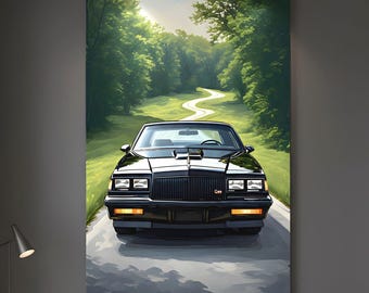 Retro Automotive Muscle Car Poster Print – Classic Car Wall Art for Garage, Man Cave Decor