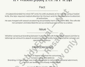 R v Wilson 1996 Case Summary