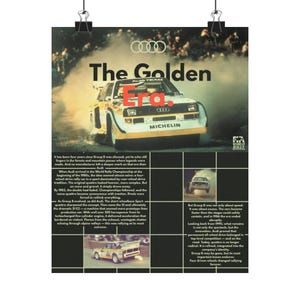 Audi Quattro 'The Golden Era' Matte Poster | Rally Car Vintage Motorsport
