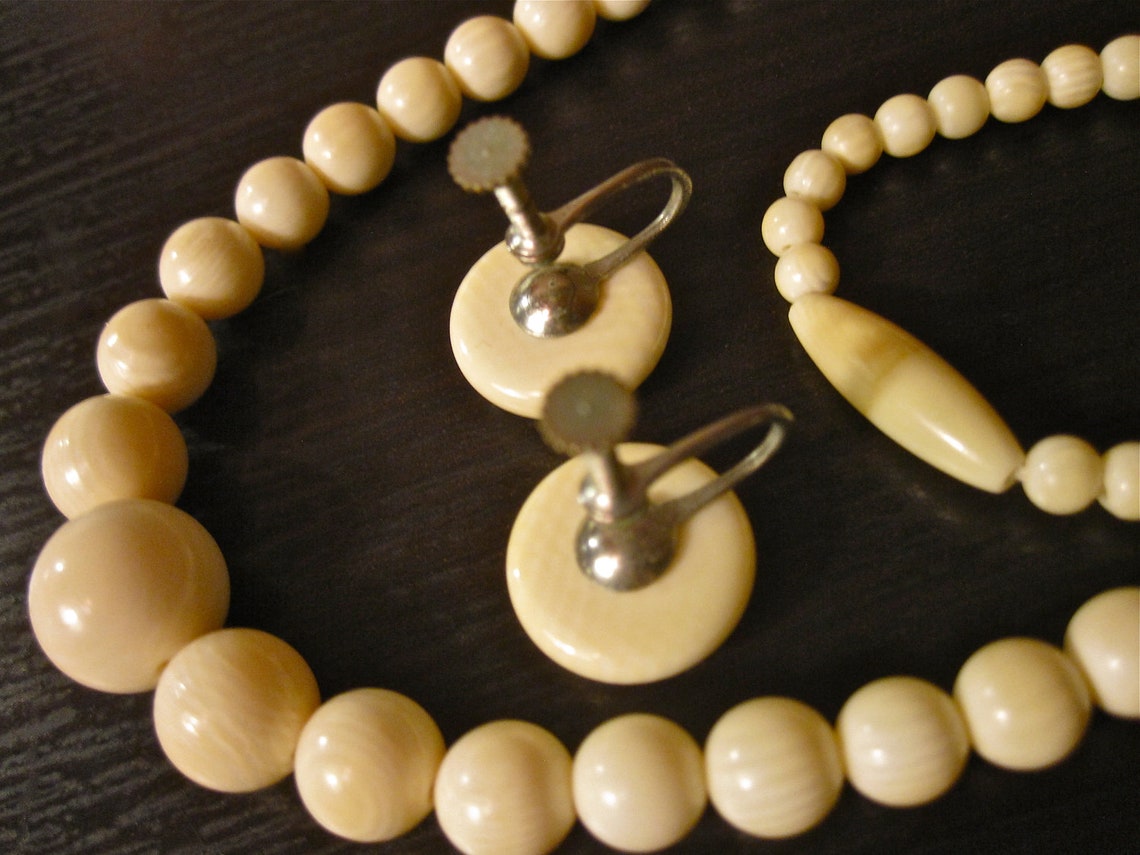 Reserved for Amanda Genuine Preban Ivory Necklace and Etsy