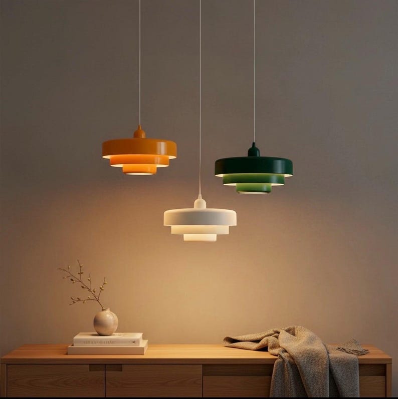 Lámpara colgante escandinava moderna: lámpara de techo de diseño, lámpara colgante minimalista, iluminación contemporánea para sala de estar y comedor.