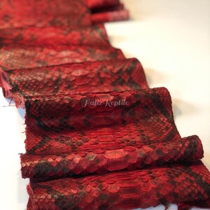 May include: Red and black reptile skin rolls. The material has a scale pattern and the text "Jafiz Reptile" is visible. The rolls are stacked on top of each other, with the top roll in focus.