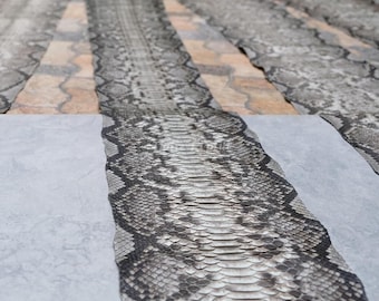 Genuine Python Leather Skin | Natural Reticulated Belly Skin Unbleached from Indonesian Tannery