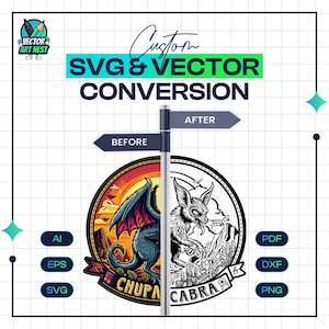 Conversie afbeelding naar vector | Logovectorisatie | JPG PNG naar SVG | Vectortracering | Raster naar vector | Lijntekeningenvector | Svg-dxf-bestand