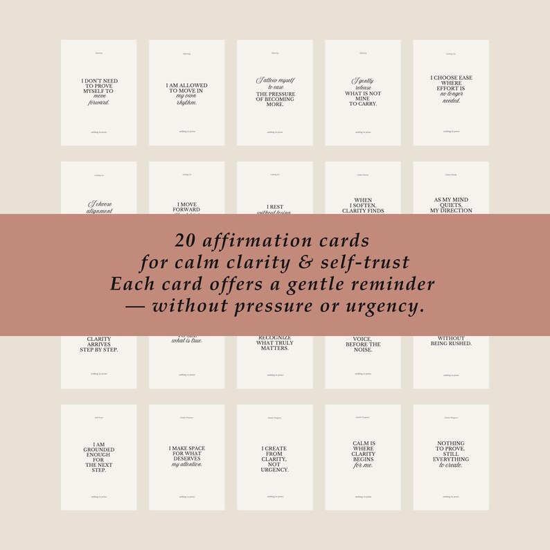 20 Printable Affirmation Cards for Anxiety Relief Self Love Positive ...