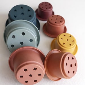 Silicone Stacking Cups | Montessori Bath Toy, Sensory Play Set