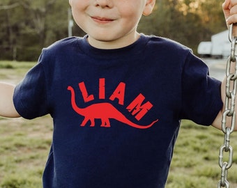 Dinosaur Kids Shirt Personalized Toddler Boy Dinosaur Birthday Gift idea for Kids Custom Dinosaur shirt with Name Dinosaur Lover Gift