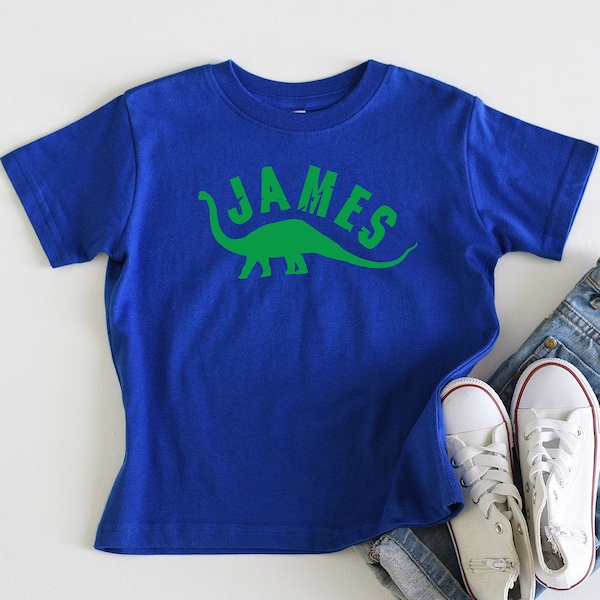 Personalized Dinosaur Shirt for Kids, Custom Boys Dino Tee, Birthday Gift