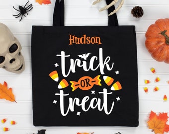 Custom Trick or Treat Bag for Kids, Personalized Halloween Treat Bag for Boys and Girls, Halloween Gift