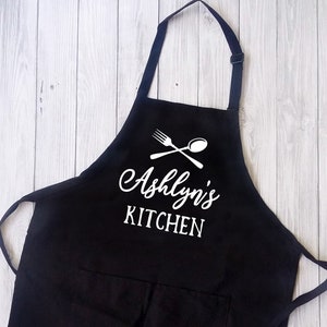 Custom Apron for Women with Pockets Personalized Cooking Apron with Name Housewarming Gift for a Friend Cute Baking Apron Kitchen Gifts