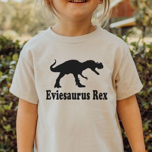 Kids Dinosaur Birthday Shirt Personalized Dinosaur Gifts for Kids Toddler Boy Girl Natural Shirt Custom Dinosaur Shirts