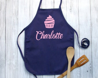 Personalized Baking Apron for Girls Cute Toddler Kitchen Apron Custom Apron Gift for Kids